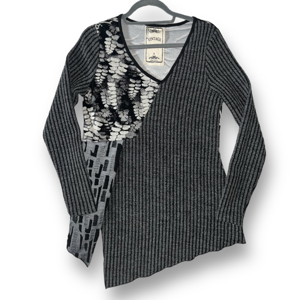 Vintage Concept Asymmetrical Patchwork Mixed Medi… - image 2